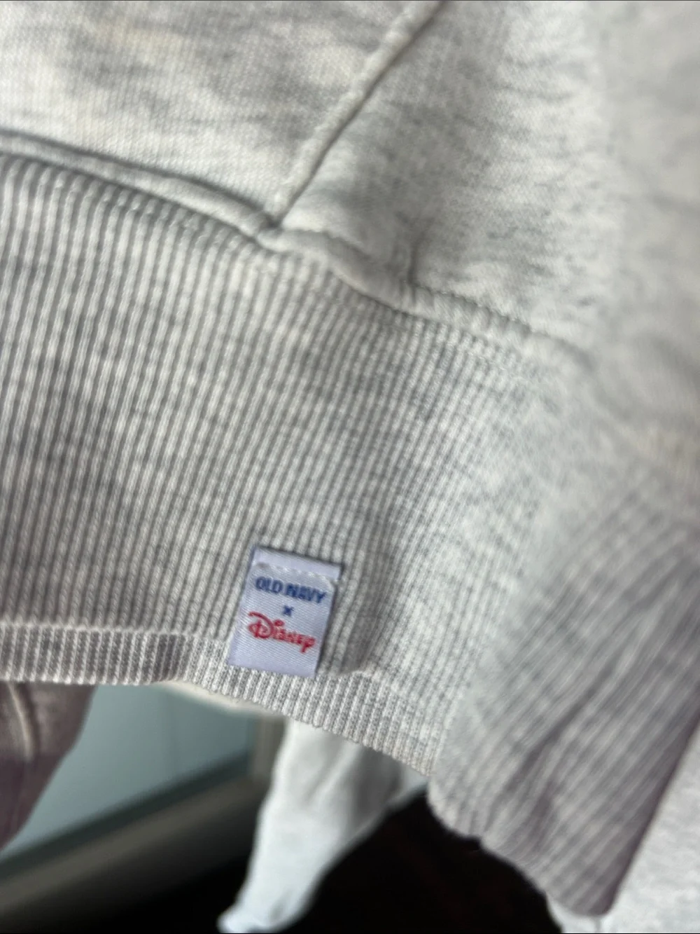 Old Navy Gray Hoodie with Blue Mickey and Red Logo